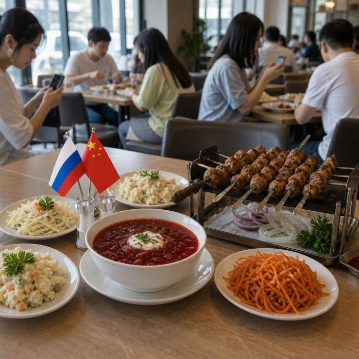广州游客在绥芬河品尝并好评俄罗斯美食